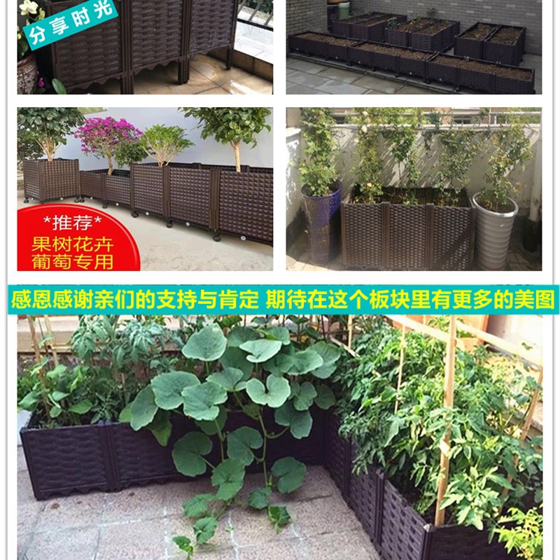 阳台种菜神器长方形塑料花盆特深蔷薇葡萄果树种植箱家庭种菜盆栽