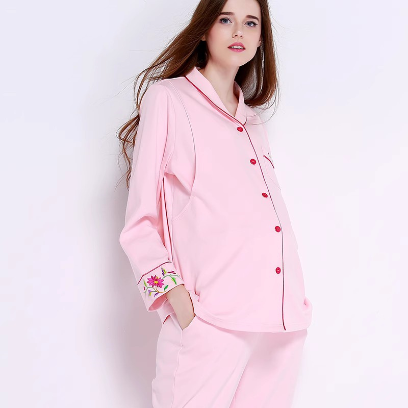 月子服春秋纯棉孕妇睡衣哺乳3月份产妇产后住院S喂奶怀孕期家居服