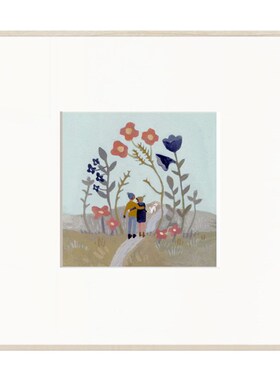 卡通插画装饰画  小众文艺客厅餐厅书房民宿小清新挂画铝合金框