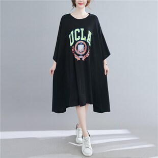 特大码宽松上衣夏季女装a字2024年新款特400斤加肥加大连衣裙