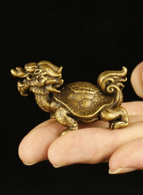 复古纯铜龙龟摆件八卦龟龙头龟车摆饰家居客厅装饰品乔迁开业礼品