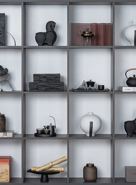 中式样板间客厅摆件书房茶室摆设家具展厅高级感陶瓷创意软装饰品