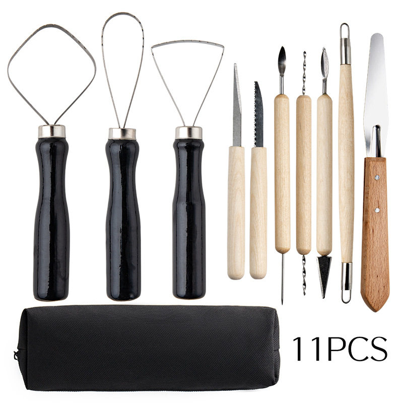 陶艺工具11件套装石塑粘土细节针黑柄大头修坯泥塑雕刻刀,文具电教/文化用品/商务用品,其它,淘宝优惠券,粉丝福利购,淘宝优惠卷