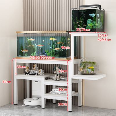 新思想现代宠物独立式桌面鱼架定制铁艺水族箱鱼缸花架一体入户架