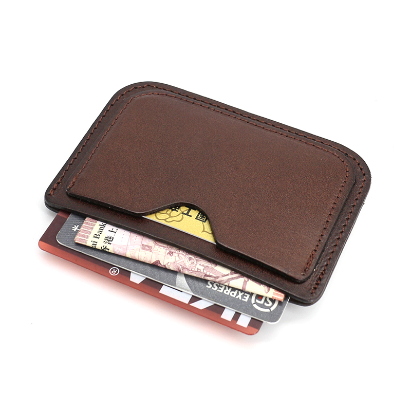 日韩植鞣牛皮卡套手工p文艺复古公交卡套女真皮薄款零钱包小卡包