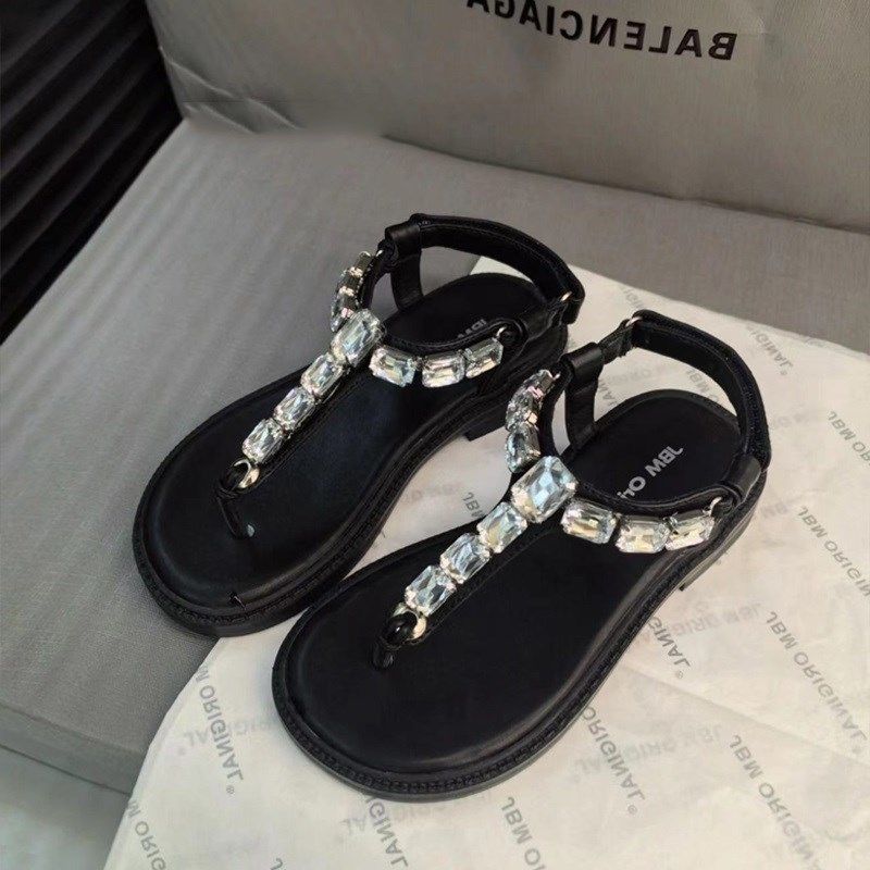 女童闪闪水钻平底百搭夹趾外穿凉鞋韩版儿童时尚洋气公主鞋平跟,童鞋/婴儿鞋/亲子鞋,凉鞋,淘宝优惠券,粉丝福利购,淘宝优惠卷