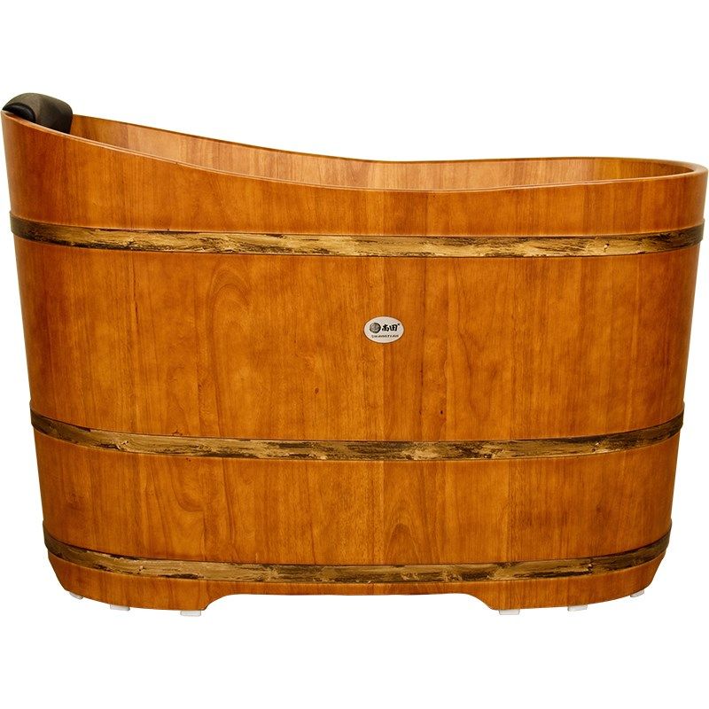 尚田橡木皓月成人泡澡木桶家用沐浴桶实木洗澡桶1米1长椭圆形浴盆