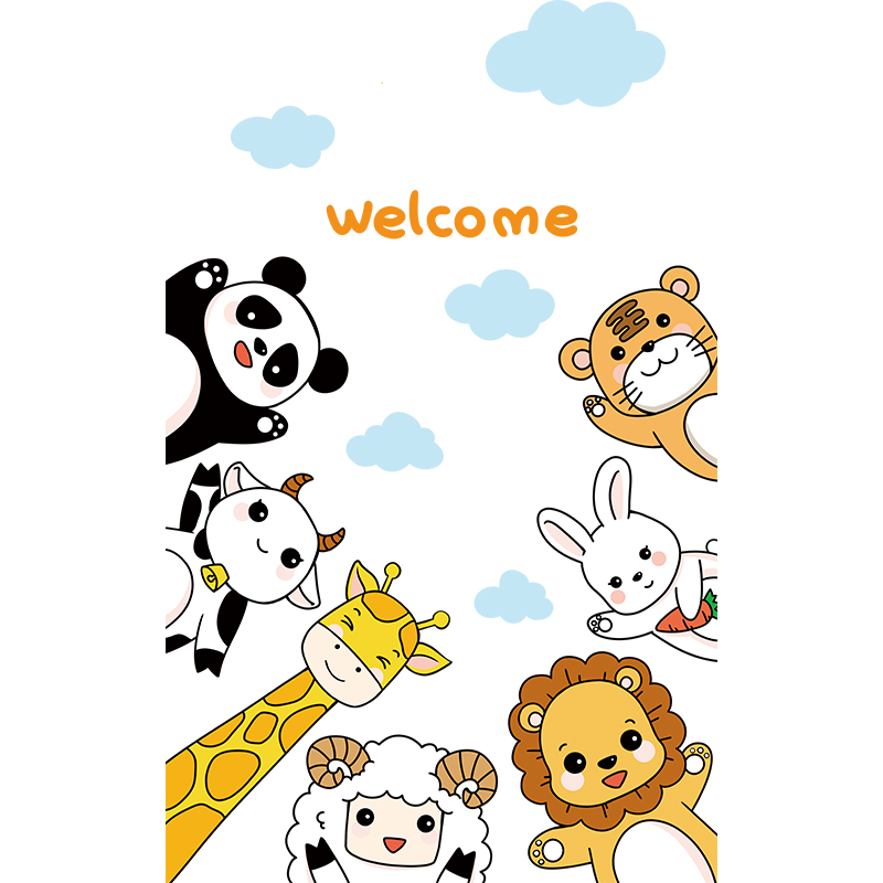 儿童卡通小动物贴画玻璃贴纸幼儿园环创主题教室布置墙面装饰材料图片