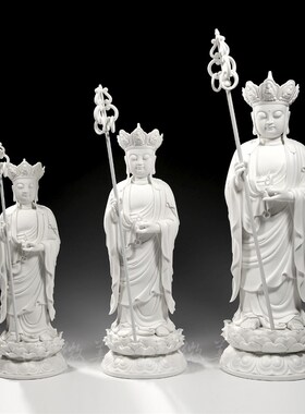 德化白瓷地藏王佛像 家用供奉陶瓷佛像新中式风格