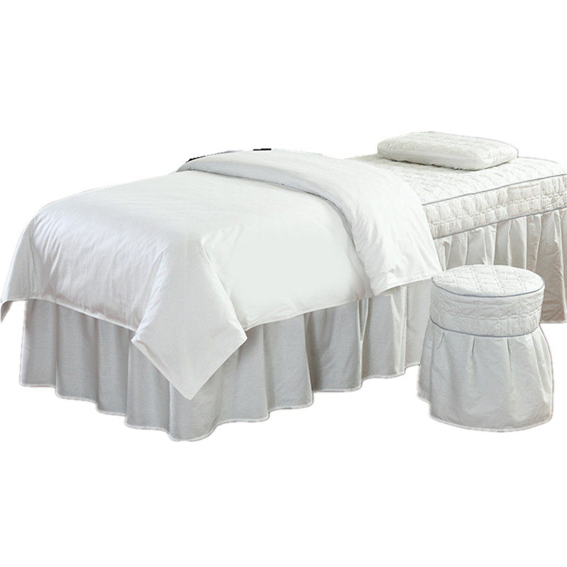 包邮全棉纯棉美容院床罩四件套美体美容按摩SPA专用床品定做LOGO