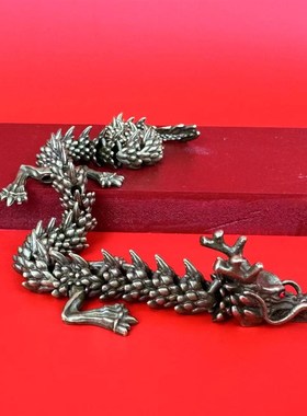 锌合金复古黑龙摆件可活动工艺手把件桌面客厅展厅书房摆件礼物