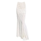 白色包臀裙鱼尾裙a字半身裙女春季 小个子高腰长裙气质蕾丝半裙夏