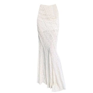 白色包臀裙鱼尾裙a字半身裙女春季小个子高腰长裙气质蕾丝半裙夏