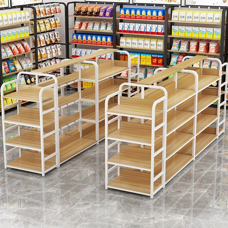 中岛柜双面超市货架文具展示台多层零食架化妆品展柜便利店展示架