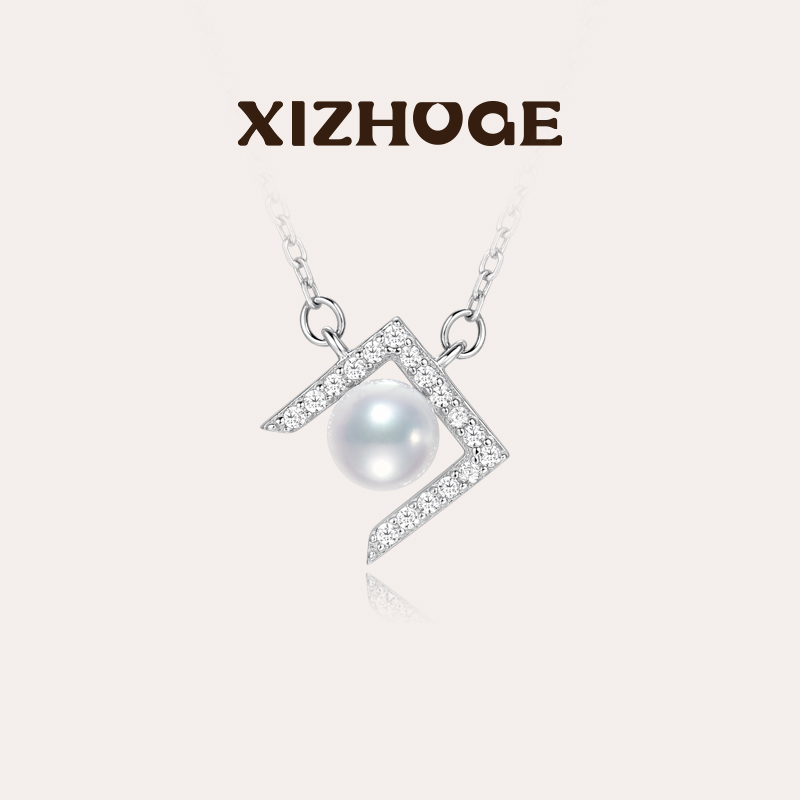 prism棱镜怀珠吊坠淡水珍珠项链