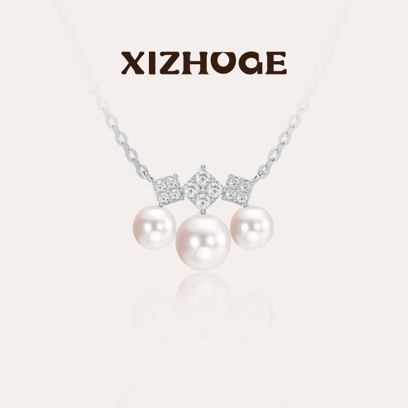 prism棱镜三珠项链淡水珍珠配饰