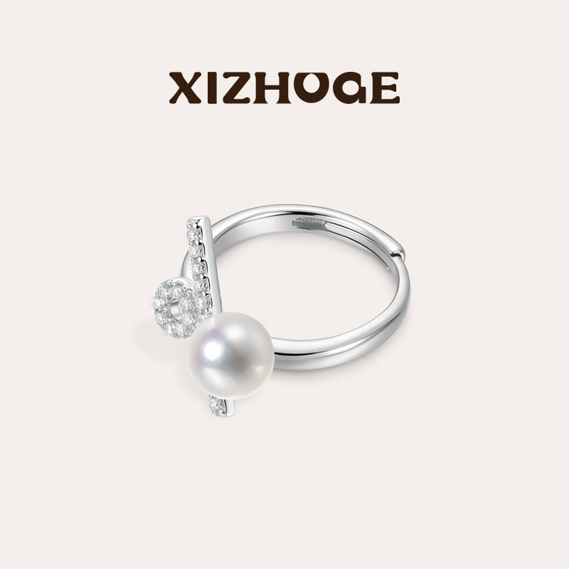 Luckyfor百分号珍珠戒指配饰
