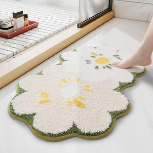 浴室卫生间植绒吸水地垫家用卫浴硅藻泥垫子地毯洗手间门口防滑垫