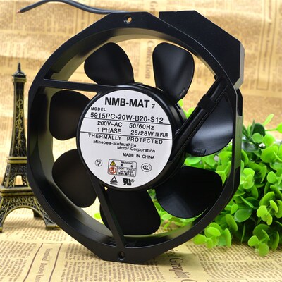 NMB 5915PC-20W-B20-S12 17238 200V 全金属外壳风叶 耐高温风扇