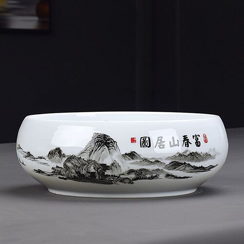 大号陶瓷茶洗无盖水洗家用小号水盂笔洗茶具配件特大洗茶杯盆器皿