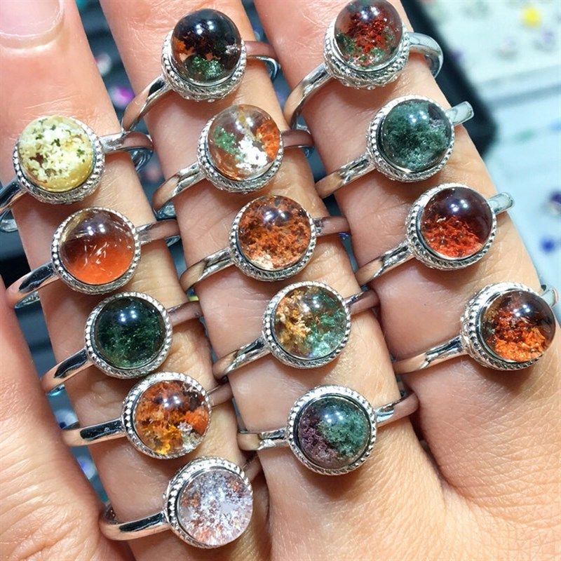 捡漏天然彩幽灵戒指异象水晶幽灵石聚宝盆红绿蓝粉幽灵戒指925银,饰品/流行首饰/时尚饰品新,戒指/指环,淘宝优惠券,粉丝福利购,淘宝优惠卷