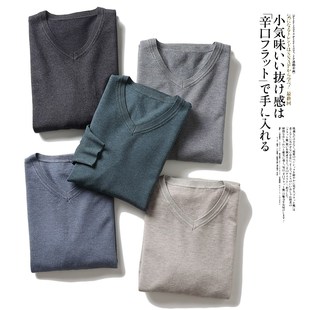 软糯细腻 针织衫 秋季 男纯色V领基础百搭长袖 毛衣 新款 打底苾备