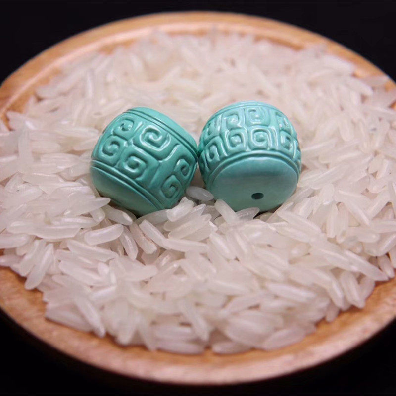 绿松石散珠回纹老型桶珠原石配饰配珠单颗隔珠子顶珠腰珠天然原矿,饰品/流行首饰/时尚饰品新,DIY配件,淘宝优惠券,粉丝福利购,淘宝优惠卷