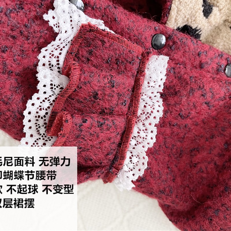 安班宠物保暖冬装泰迪比熊法斗猫咪犬短腿加厚包肚新年棉大衣过冬