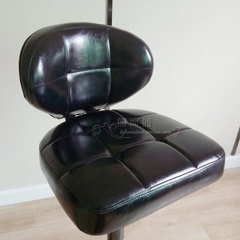 时尚复古黑色吧椅前台休闲高脚椅金属铁艺酒吧凳舒适靠背升降椅子