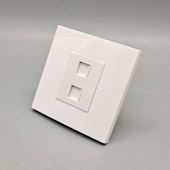 86型二位双电话插座四芯电话插座开关面板 免打RJ11语音电话插座