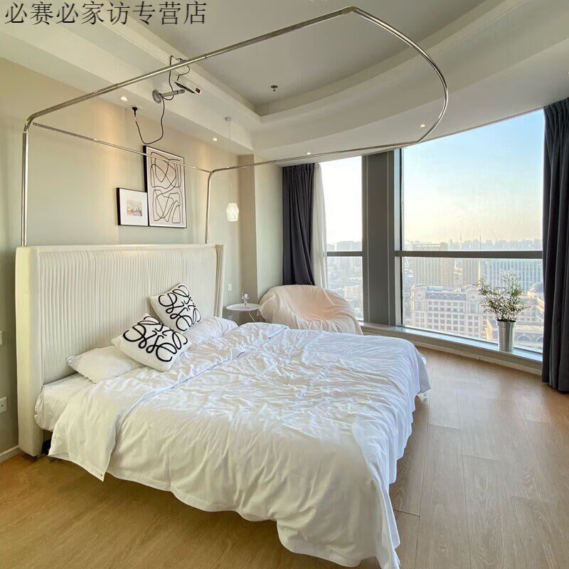 U型伸缩支架A类蚊帐不锈钢支撑杆子配件落地单独U型伸缩支架(无