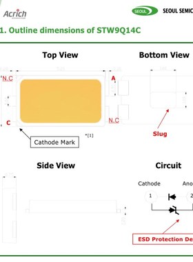 韩国首尔STW9Q14C 5630 5730贴片LED灯珠 CRI100高显色0.5W超高亮
