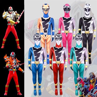 骑士龙战队龙装者VS鲁邦连者VS巡逻连者紧身衣英雄cos炎之铠甲服