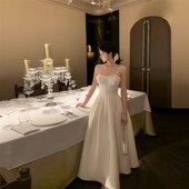 Tongse 香法裙 高级感礼服裙收腰大摆连衣裙订婚长裙吊带裙女