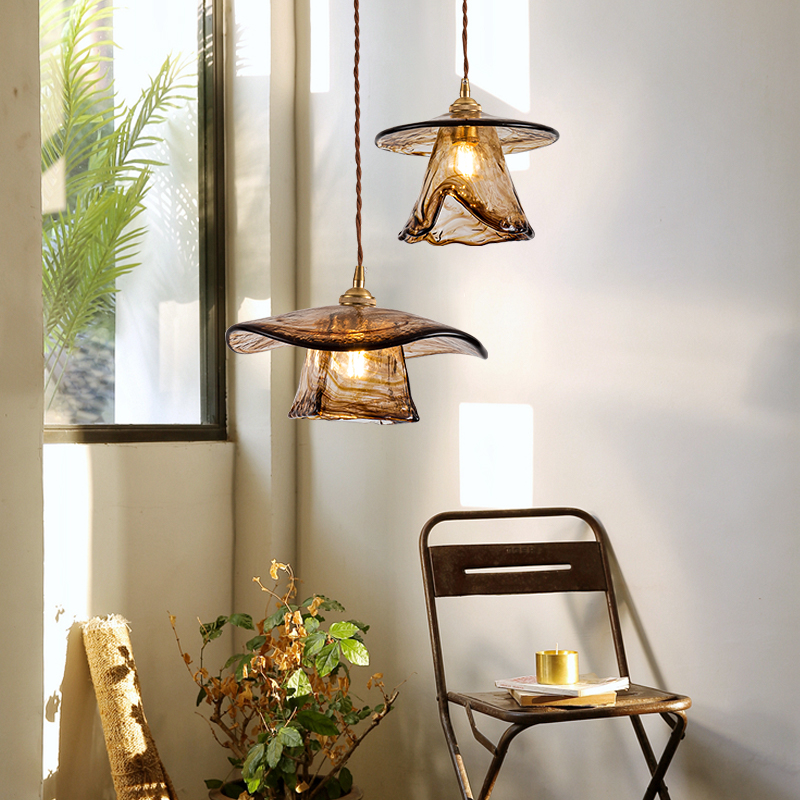 新款ph5侘寂风飞碟吊灯民宿餐厅茶室北欧日式吧台卧室复古玻璃灯