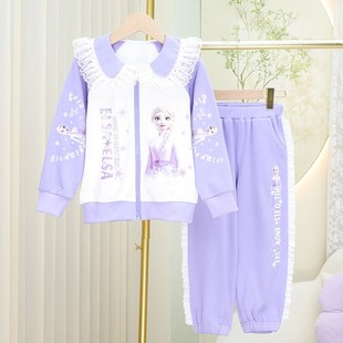 2024秋冬季女童加绒加厚卫衣两件套儿童洋气时尚外穿套装保暖童装