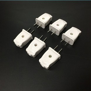 两脚插头二脚两相两项2脚两头二扁脚家用母插头连接电器接线插头