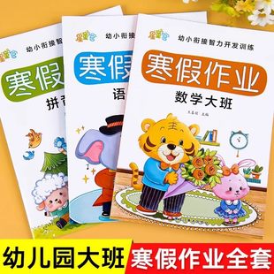 幼小衔接寒假作业教材全套学前班中班大班托升小拼音数学练习册每日一日一练幼儿园思维训练幼升小一年级入学准备练习题一本通综合