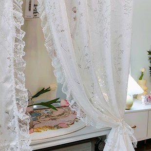 货架帘子遮挡杂物魔o术贴书架垂帘隔断帘提花树蕾丝花边顶天立地