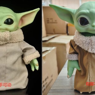 星战 毛绒布衣 尤达宝宝11寸 曼达F人毛绒玩具 卡装摆件手办公仔