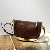 传说中D麻将包 植鞣皮手工包复古腋下包女真皮小包女包牛皮斜挎包