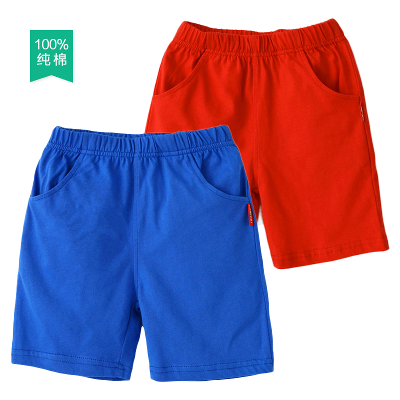男童2女童3夏4儿童5分裤子6宝宝7岁8纯棉9黑10红蓝绿色运动中短裤