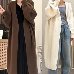 慵懒风毛衣外套女春秋气质百搭新款爆款加厚高级感中长款针织开衫