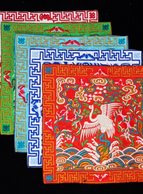 清朝服绣花官服补子绣片中国风刺绣文化装饰品手工素材diy鼠标垫