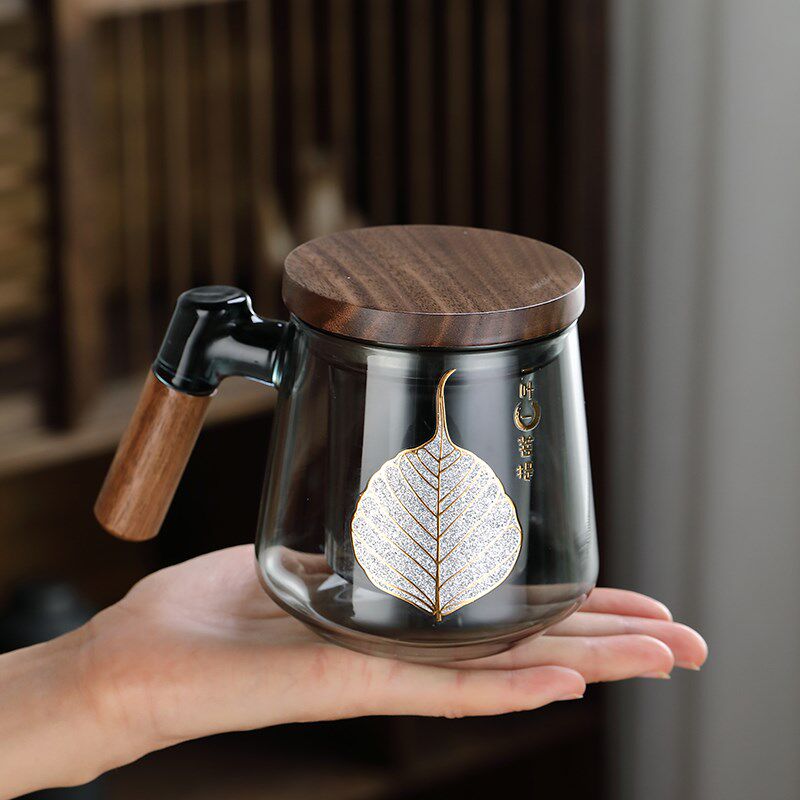 玻璃茶杯茶水分离杯子男士高档办公室水杯日式过滤泡茶杯功夫茶具