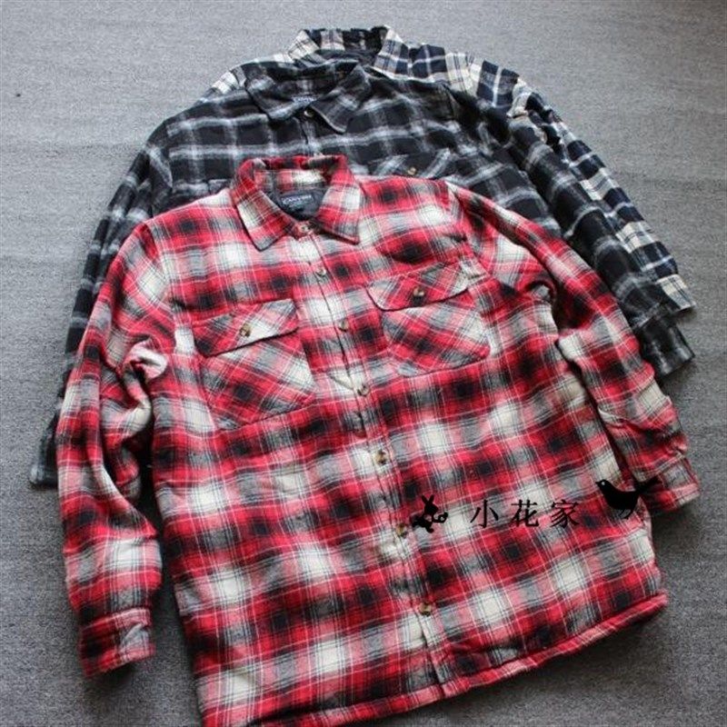 美式大码宽松男士秋冬轻便复古格子夹棉衬衫外套 棉衣棉服棉袄,男装,棉衣,淘宝优惠券,粉丝福利购,淘宝优惠卷