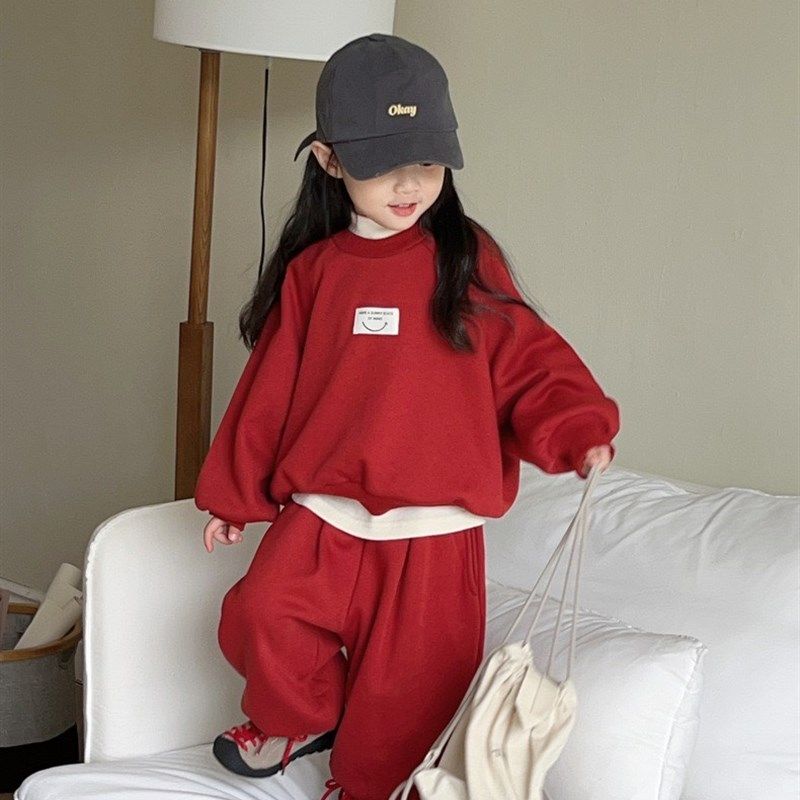 圣诞新年款韩版冬季女童厚实加绒运动套装宝宝休闲卫衣卫裤两件套,童装/婴儿装/亲子装,套装,淘宝优惠券,粉丝福利购,淘宝优惠卷