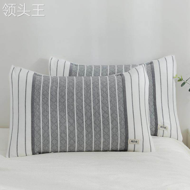 魔术枕套纯棉纱布枕巾可固定式卡扣全棉枕头巾单人枕头巾