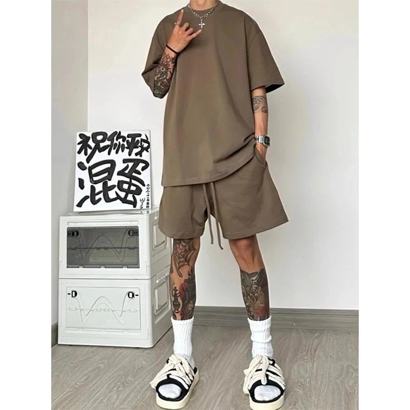 特大码300斤休闲运动套装男女夏季美式短袖短裤两件一套搭配帅气,男装,休闲运动套装,淘宝优惠券,粉丝福利购,淘宝优惠卷