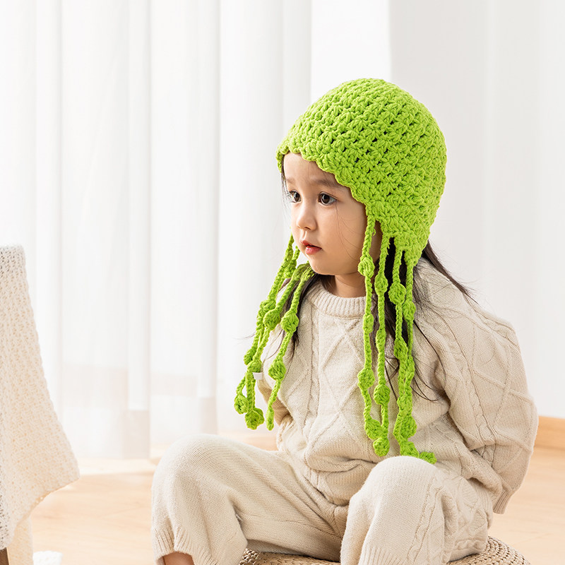 时髦流苏针织帽儿童帽子秋冬款手工编织女童毛线帽宝宝套头帽男童,童装/婴儿装/亲子装,帽子,淘宝优惠券,粉丝福利购,淘宝优惠卷